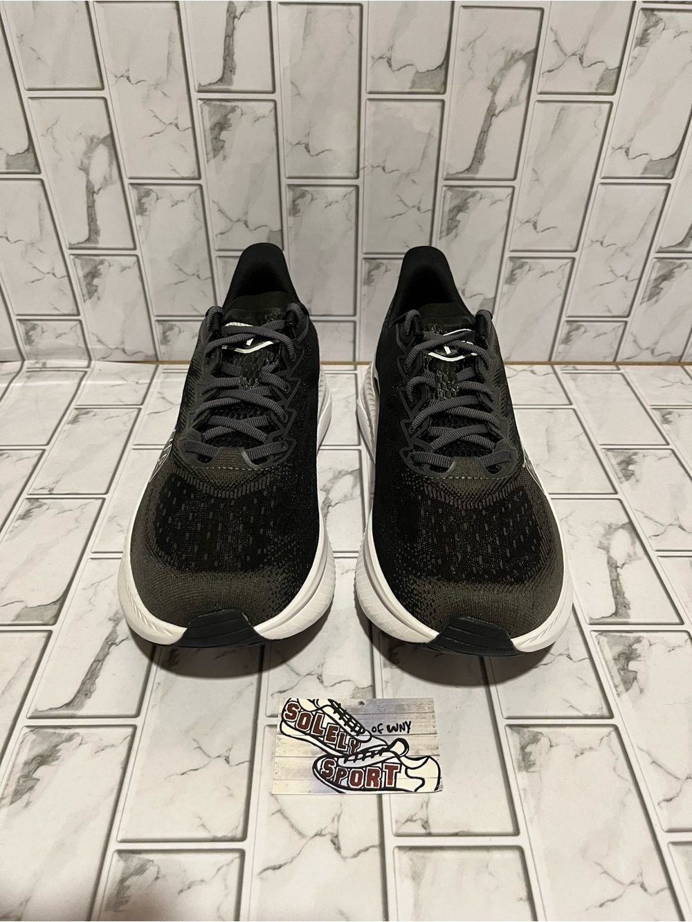 New Hoka One One Mach 6 Running Shoes Black White Mens Size Training Gym - Picture 6 of 16